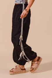 SO ME Loose Fit Jogger Pants With Double Lined Side Detail on Simply Obsessed