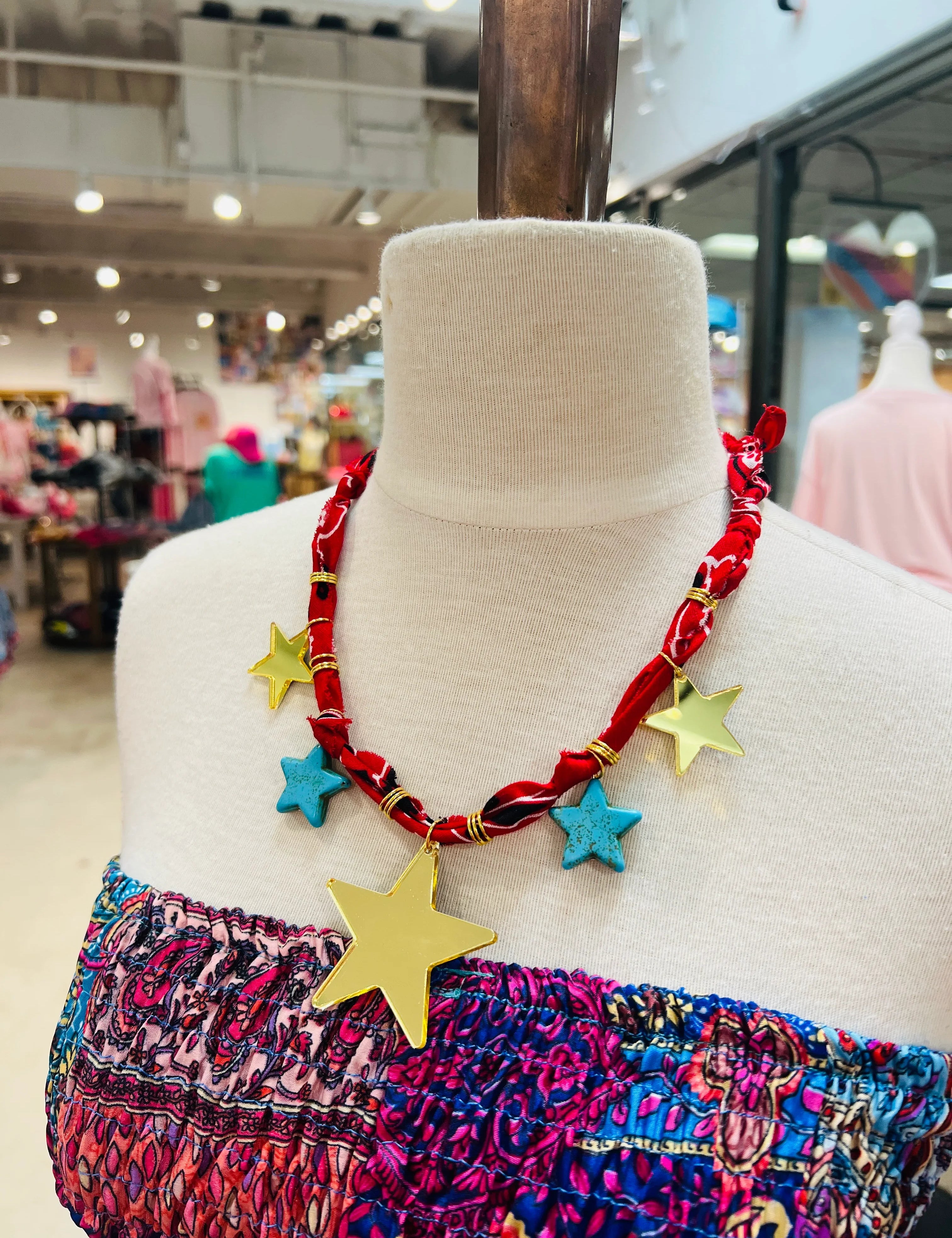 DIXIE ROSE All The Stars Charm Bandana Necklace on Simply Obsessed