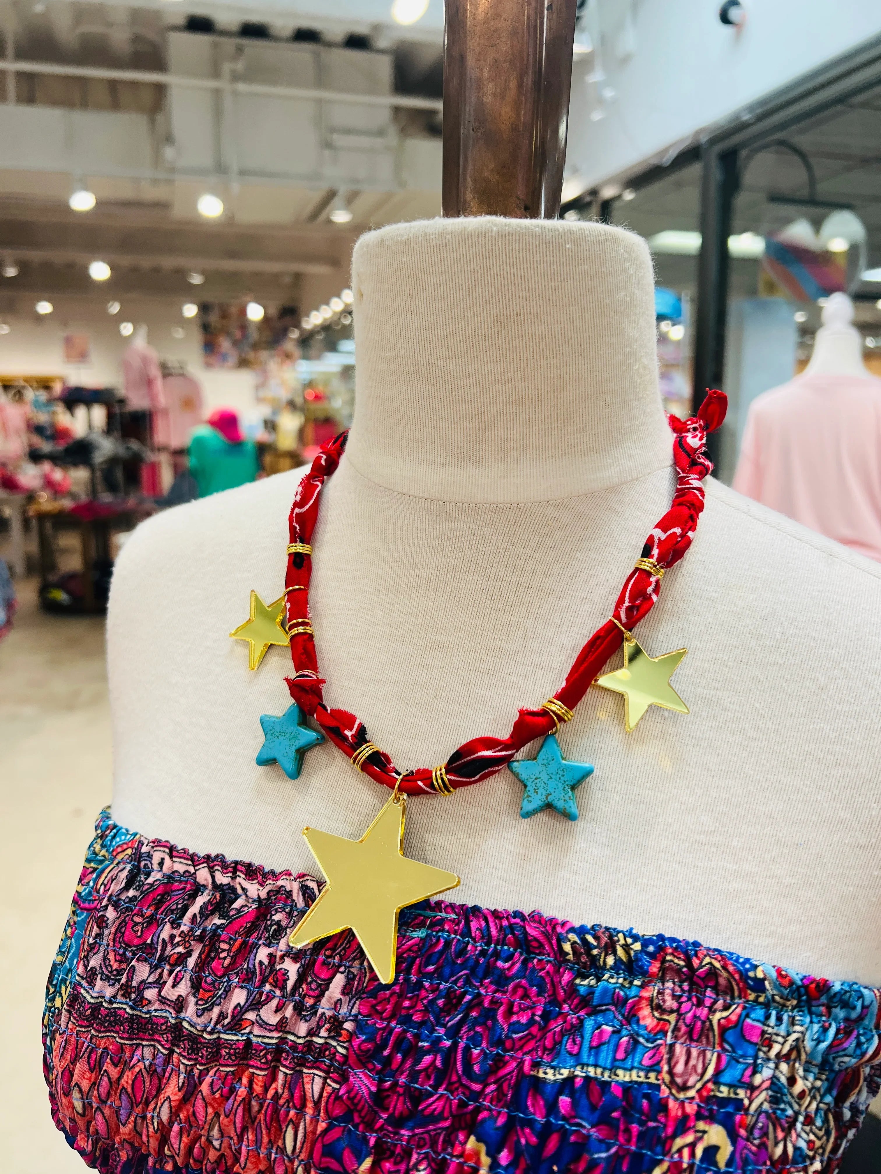DIXIE ROSE All The Stars Charm Bandana Necklace on Simply Obsessed
