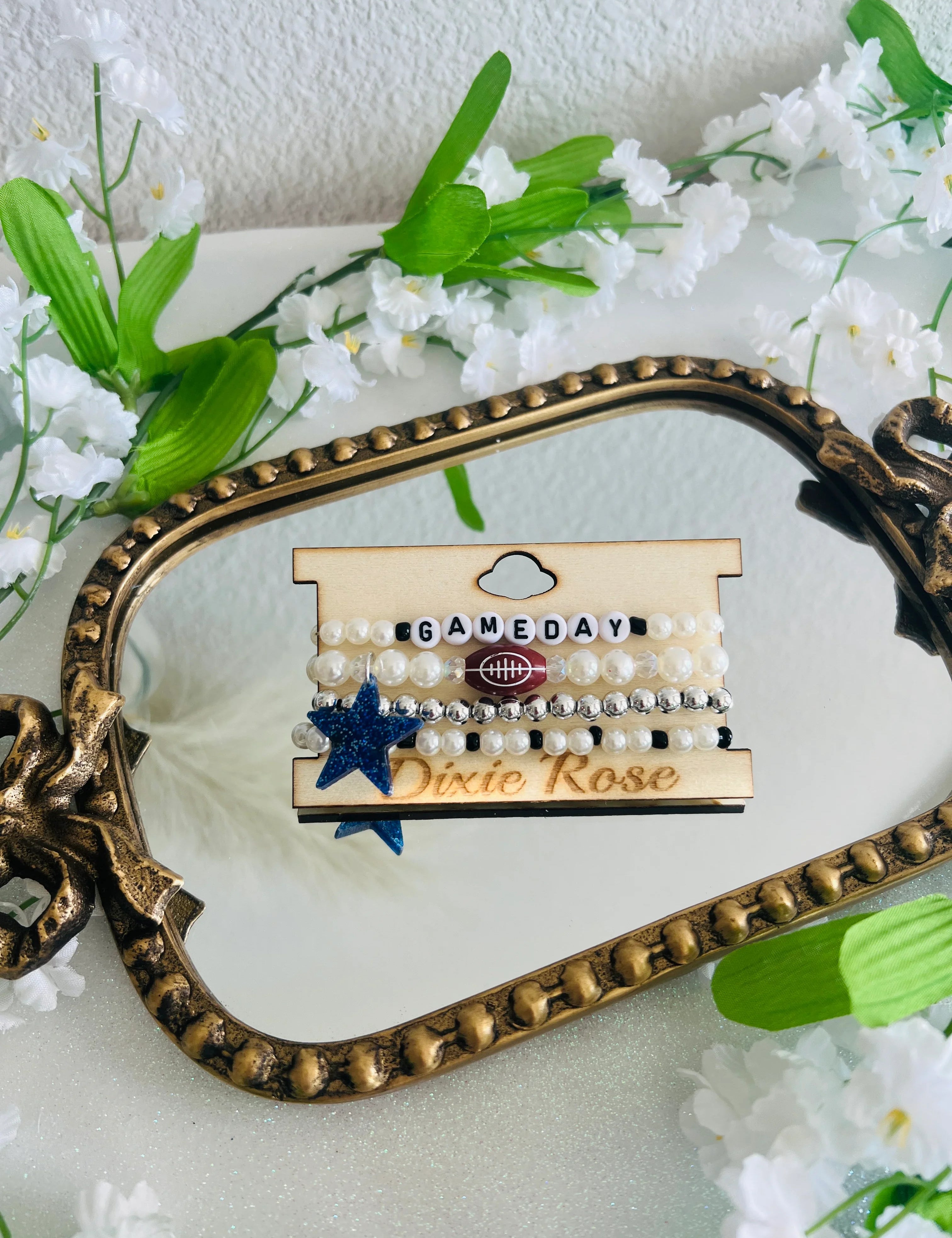 DIXIE ROSE Blue Gameday Bracelet Stack on Simply Obsessed