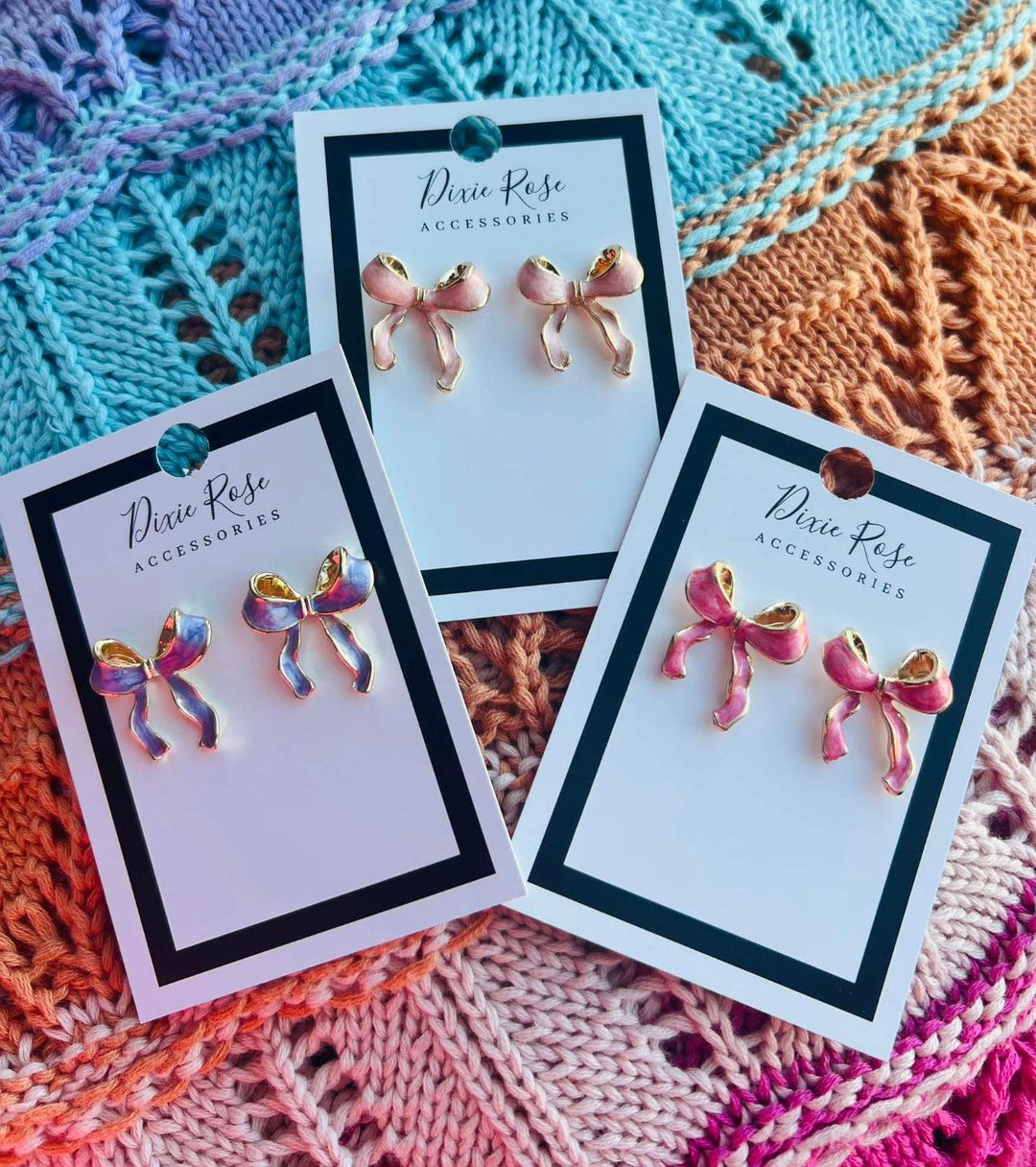 DIXIE ROSE Bow Studs on Simply Obsessed