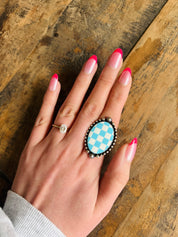 DIXIE ROSE Checkered Adjustable Rings on Simply Obsessed