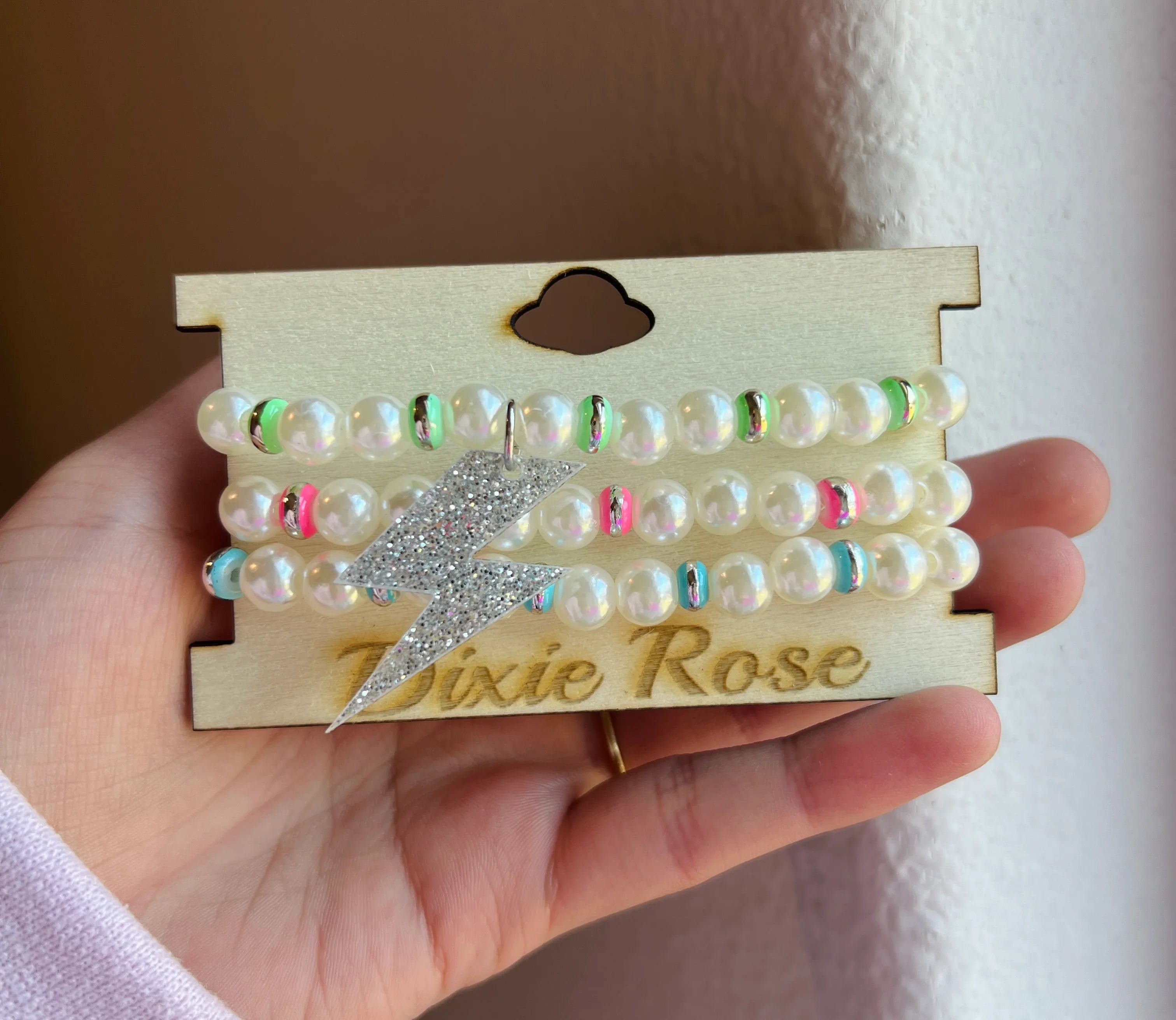 DIXIE ROSE Glitter Bolt Bracelet Stack on Simply Obsessed