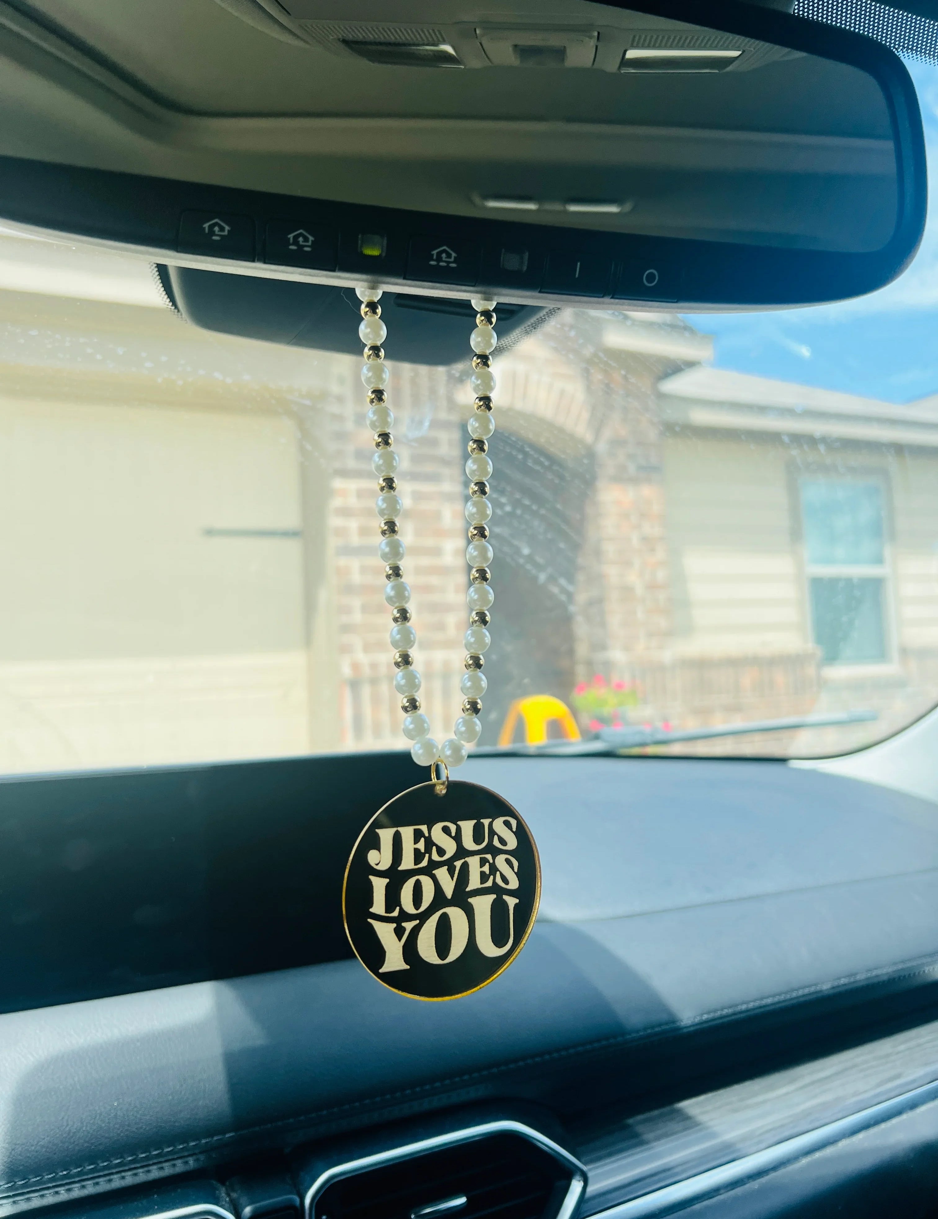 DIXIE ROSE Gold Jesus Loves You Car Charm on Simply Obsessed