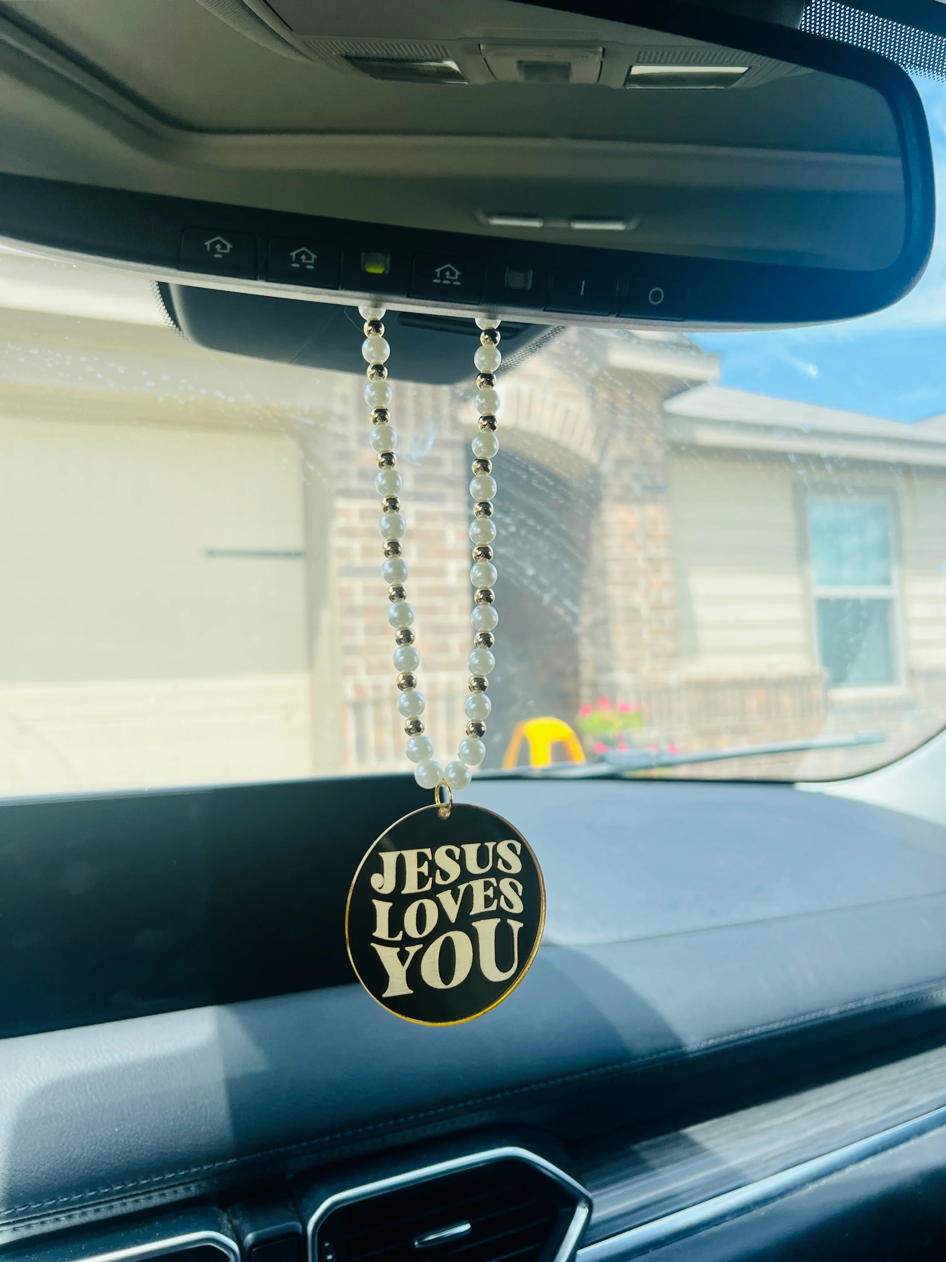 DIXIE ROSE Gold Jesus Loves You Car Charm on Simply Obsessed