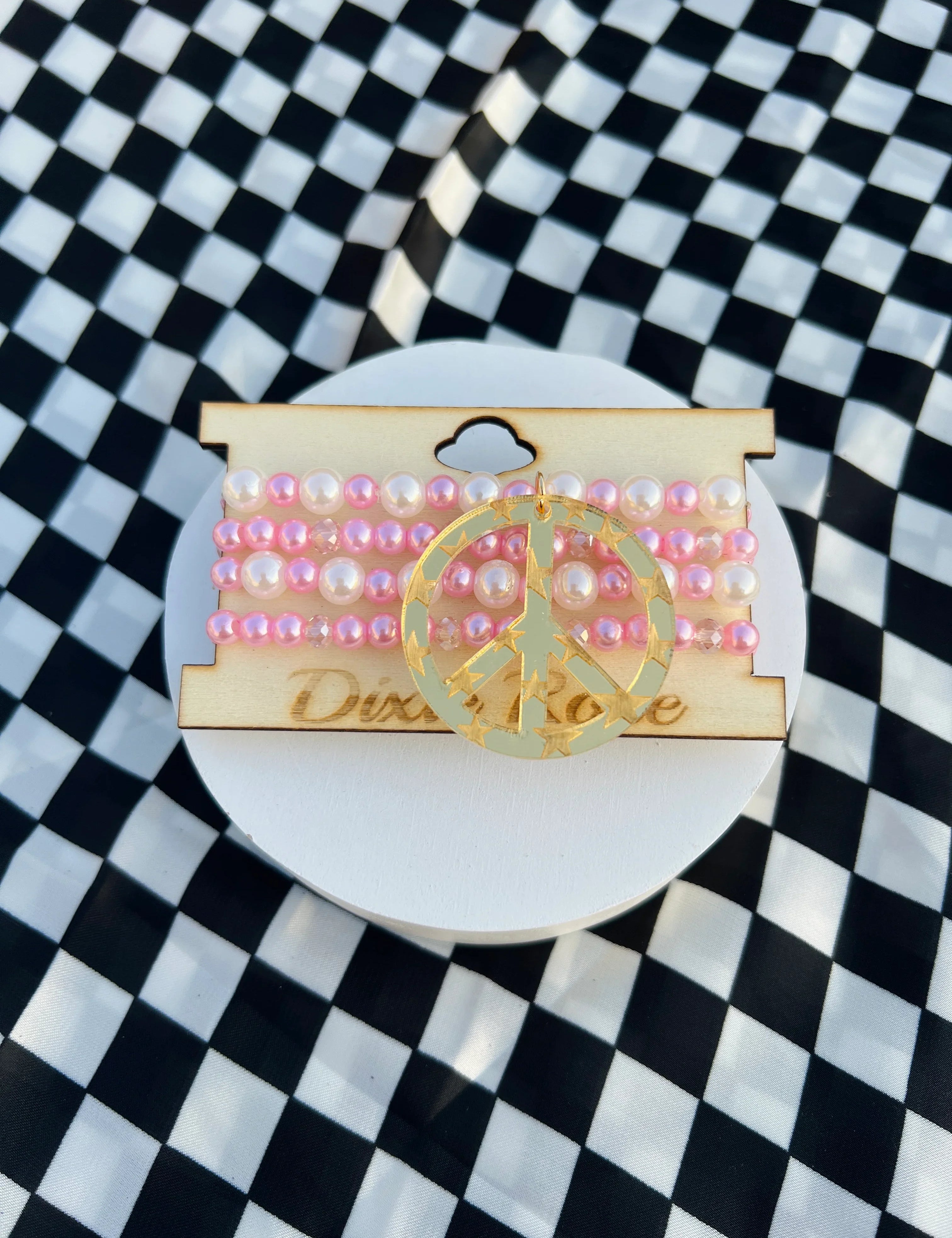 DIXIE ROSE Gold Peace Sign Bracelet Stack on Simply Obsessed
