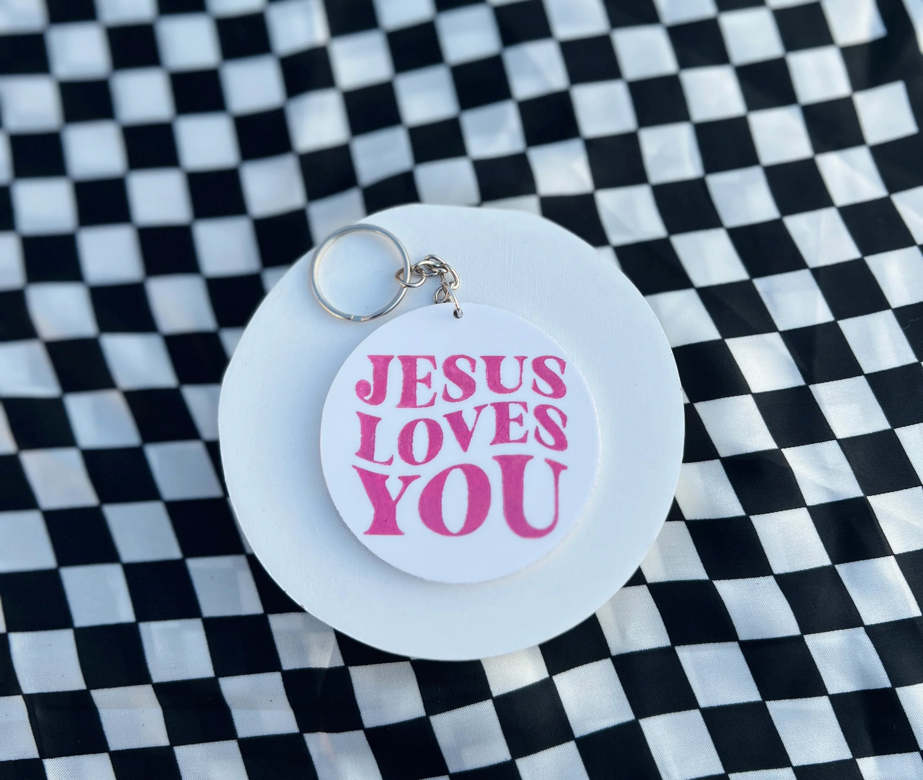 DIXIE ROSE Jesus Loves You Keychain on Simply Obsessed