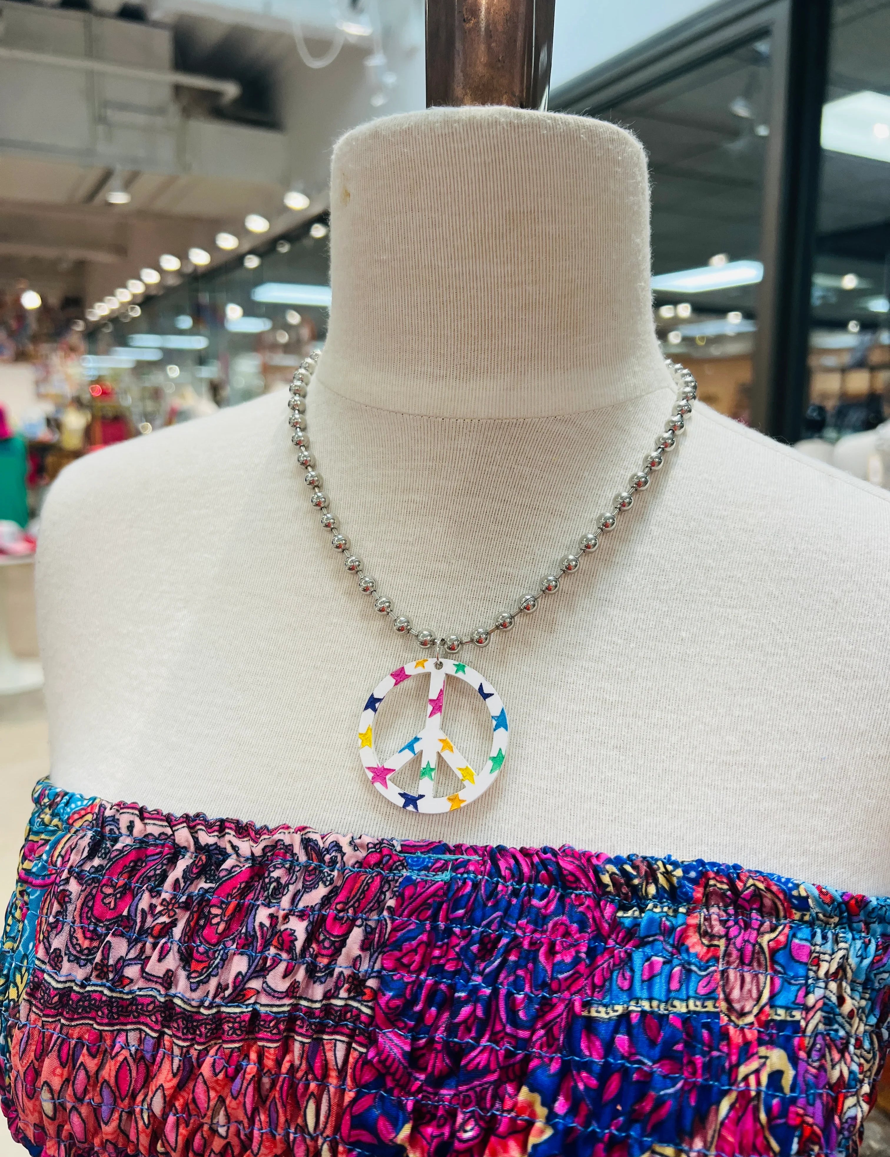 DIXIE ROSE Multi Star Peace Necklace on Simply Obsessed