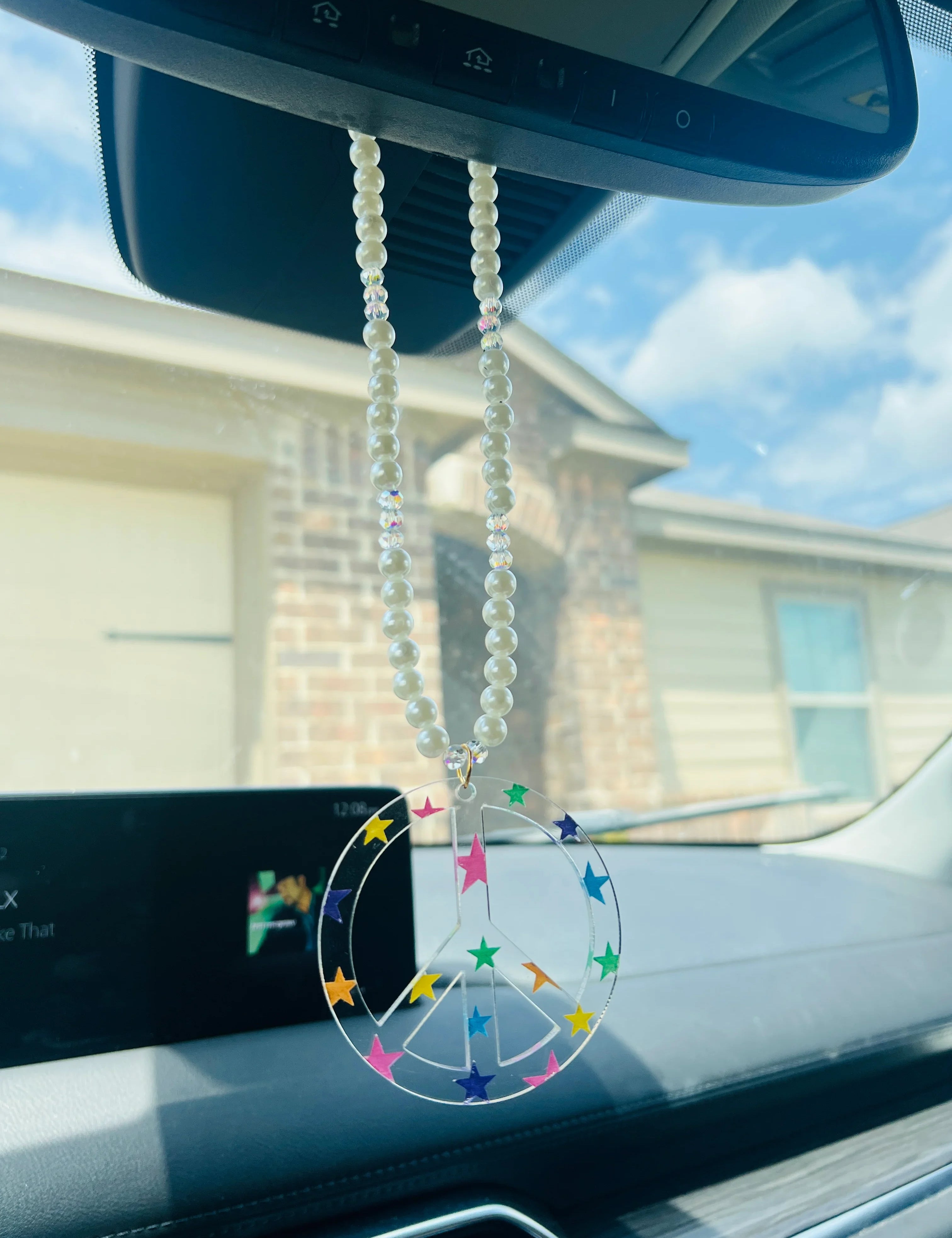DIXIE ROSE Multi Star Peace Sign Car Charm on Simply Obsessed