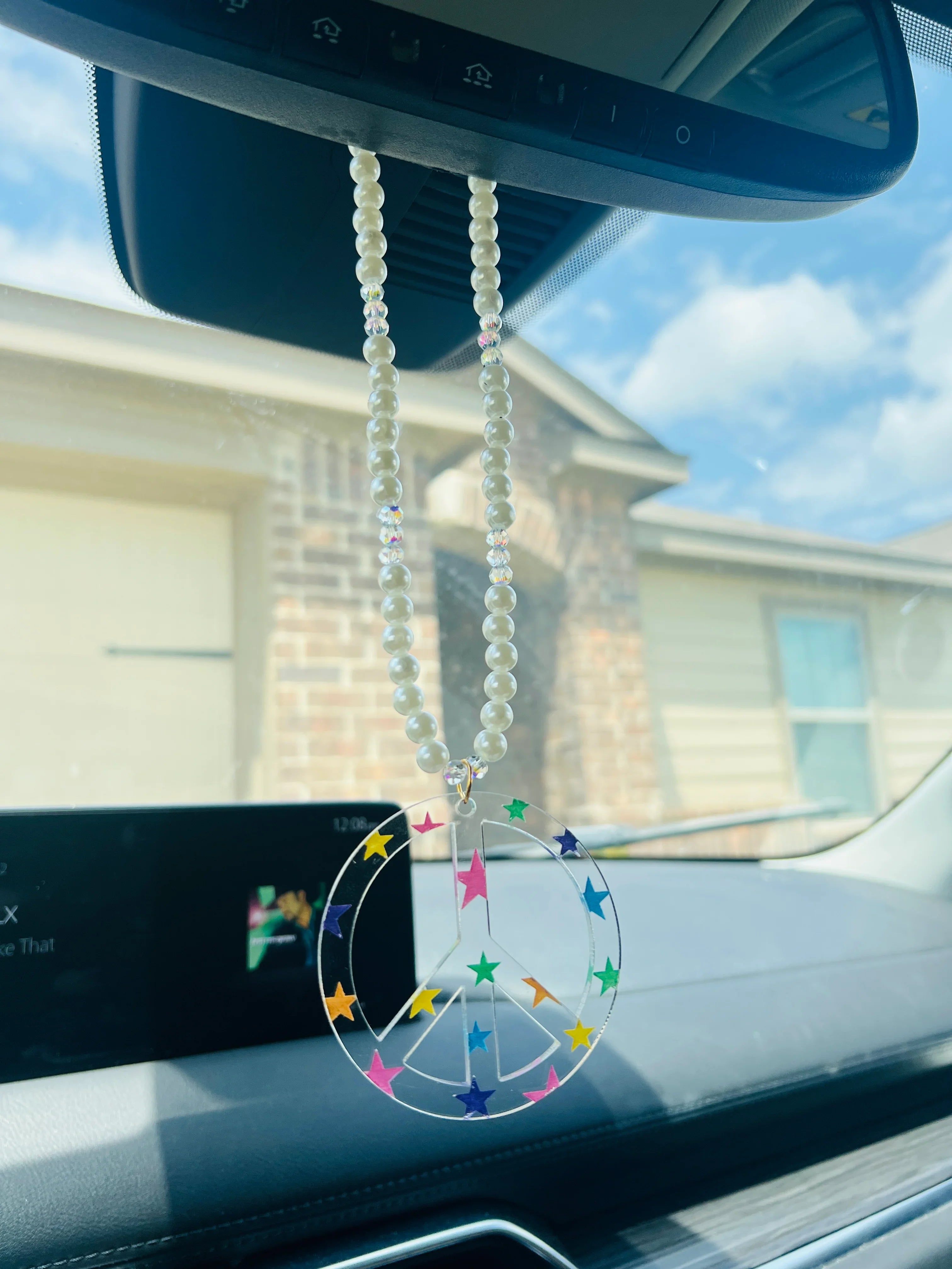 DIXIE ROSE Multi Star Peace Sign Car Charm on Simply Obsessed