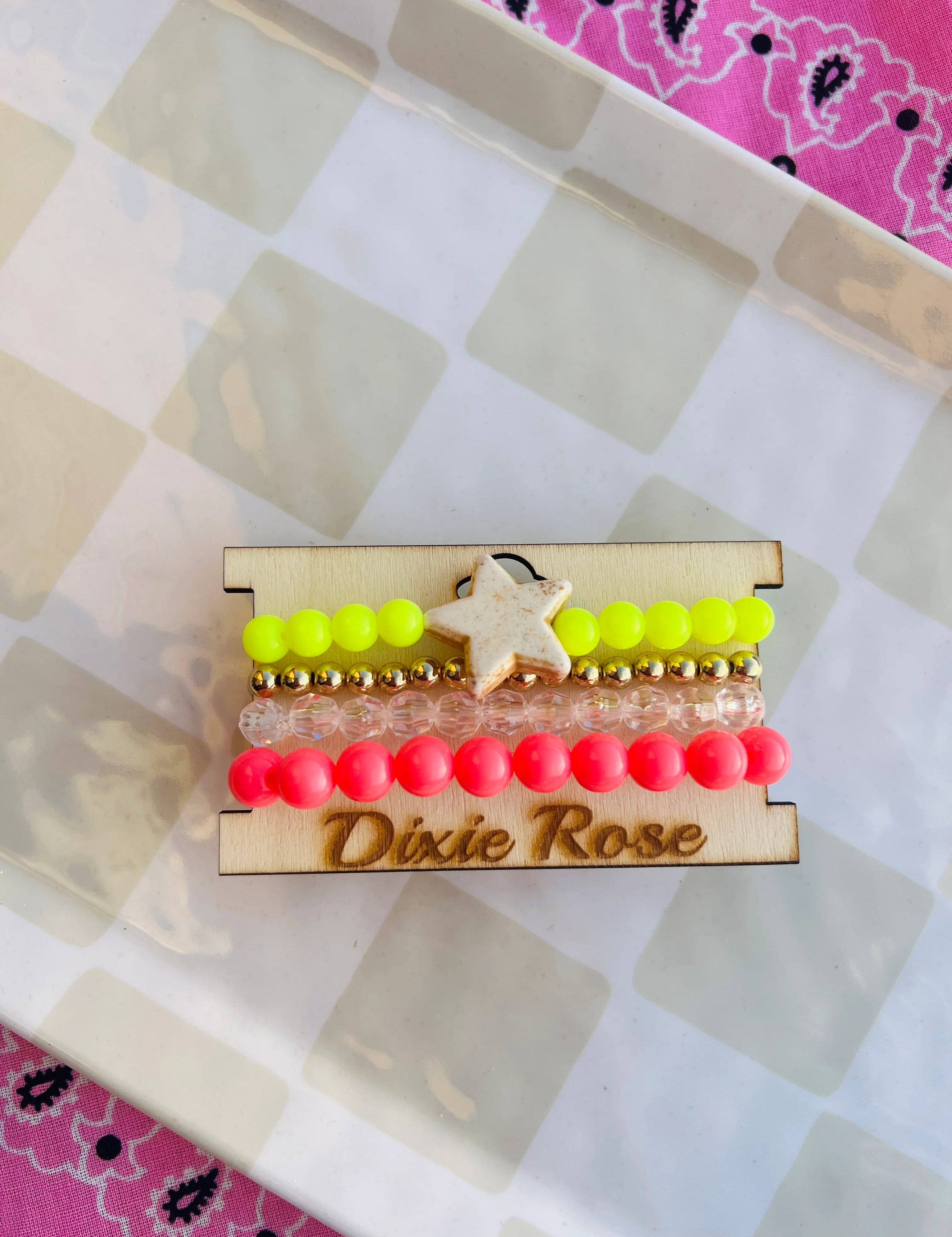 DIXIE ROSE Neon Star Bracelet Stack on Simply Obsessed