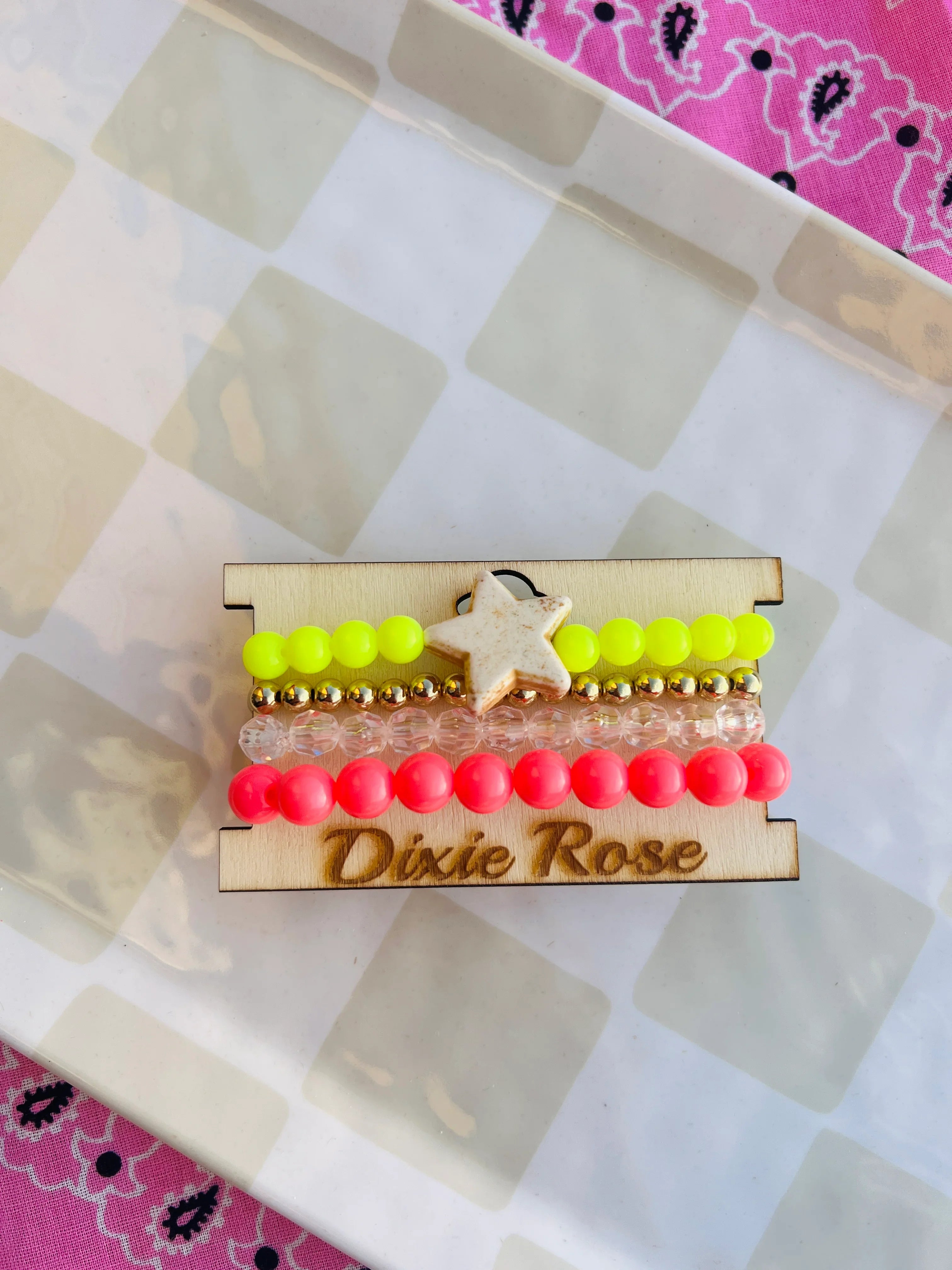DIXIE ROSE Neon Star Bracelet Stack on Simply Obsessed