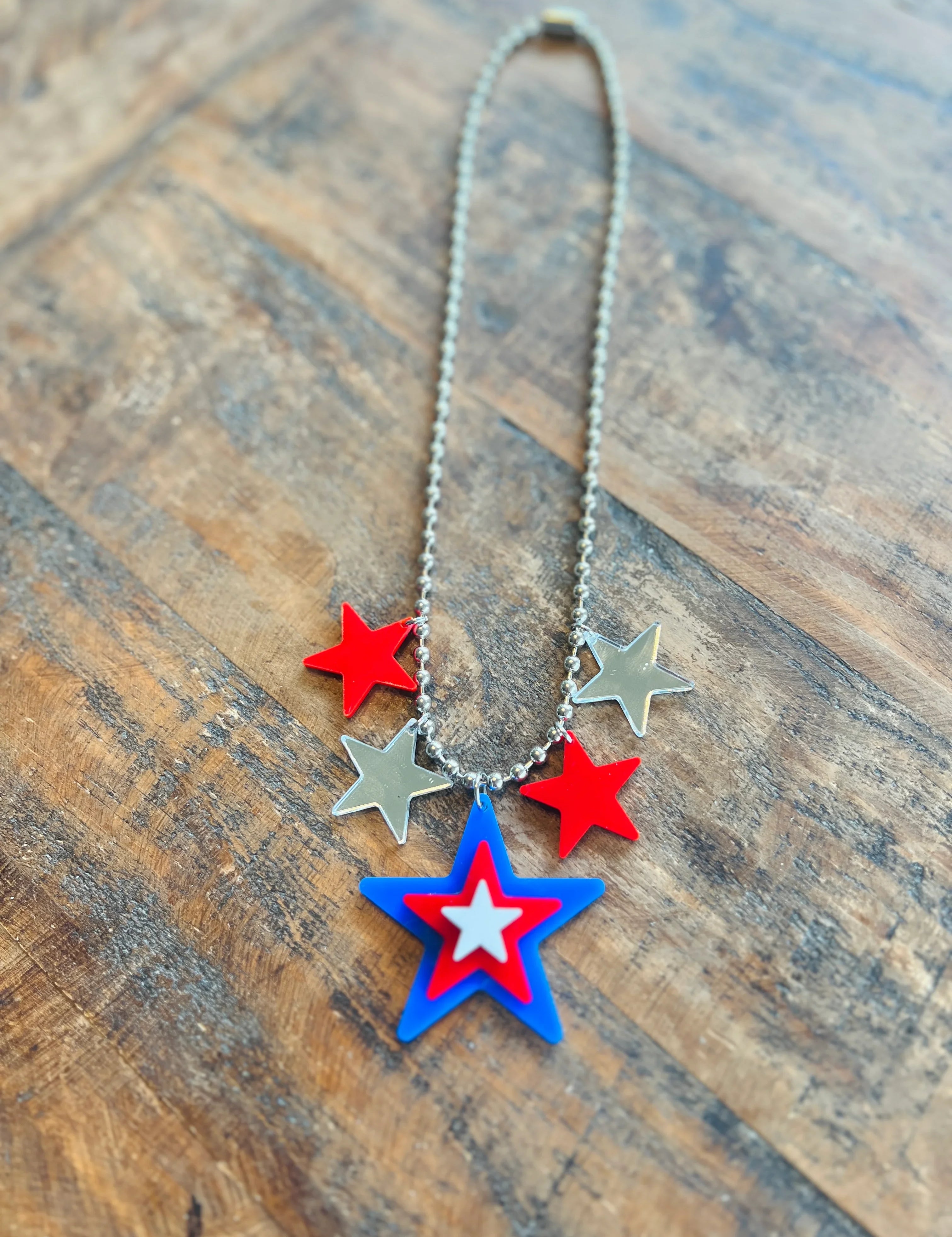 DIXIE ROSE Patriotic Star Charm Necklace on Simply Obsessed