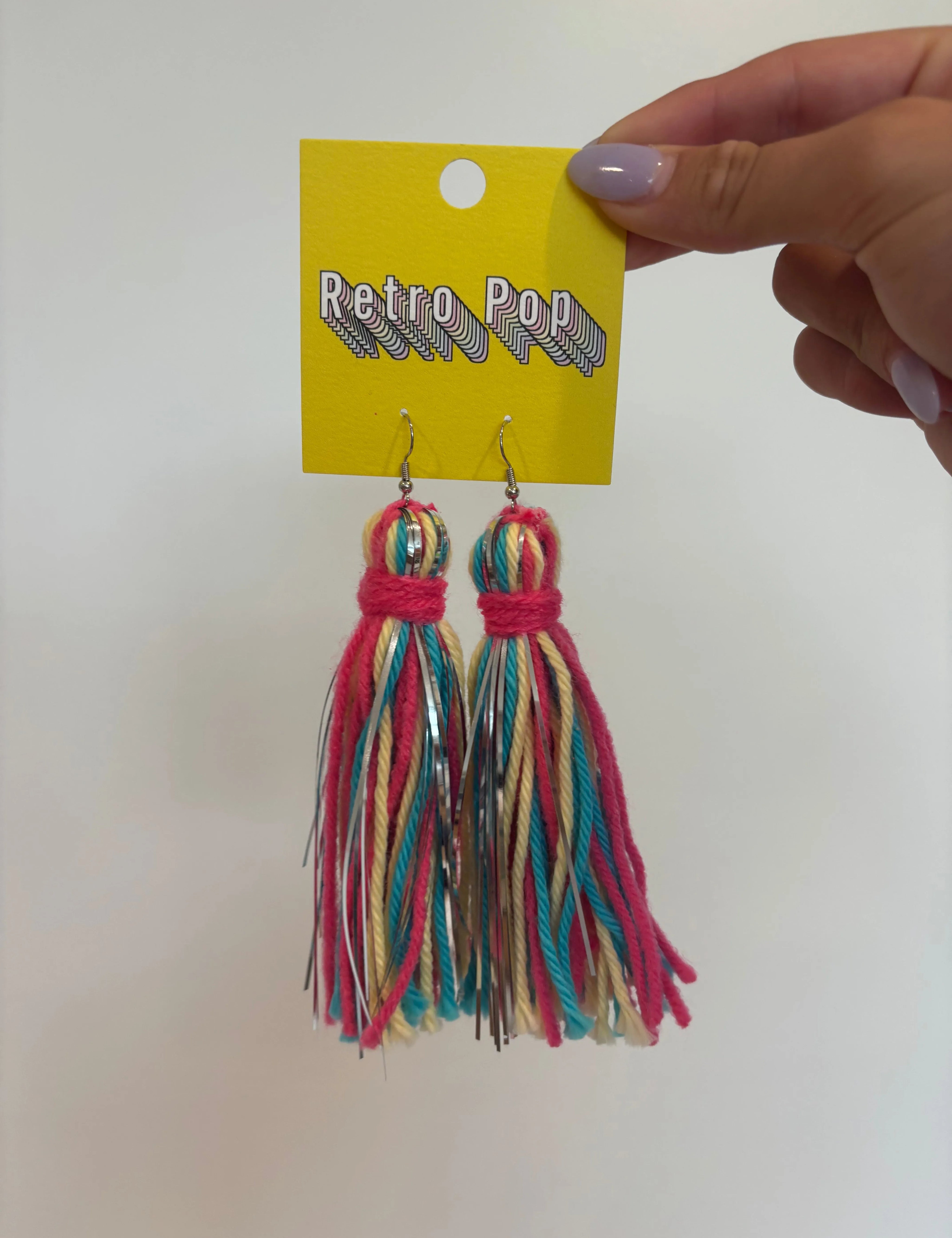 Cream Iridescent Tassel Earrings on Simply Obsessed