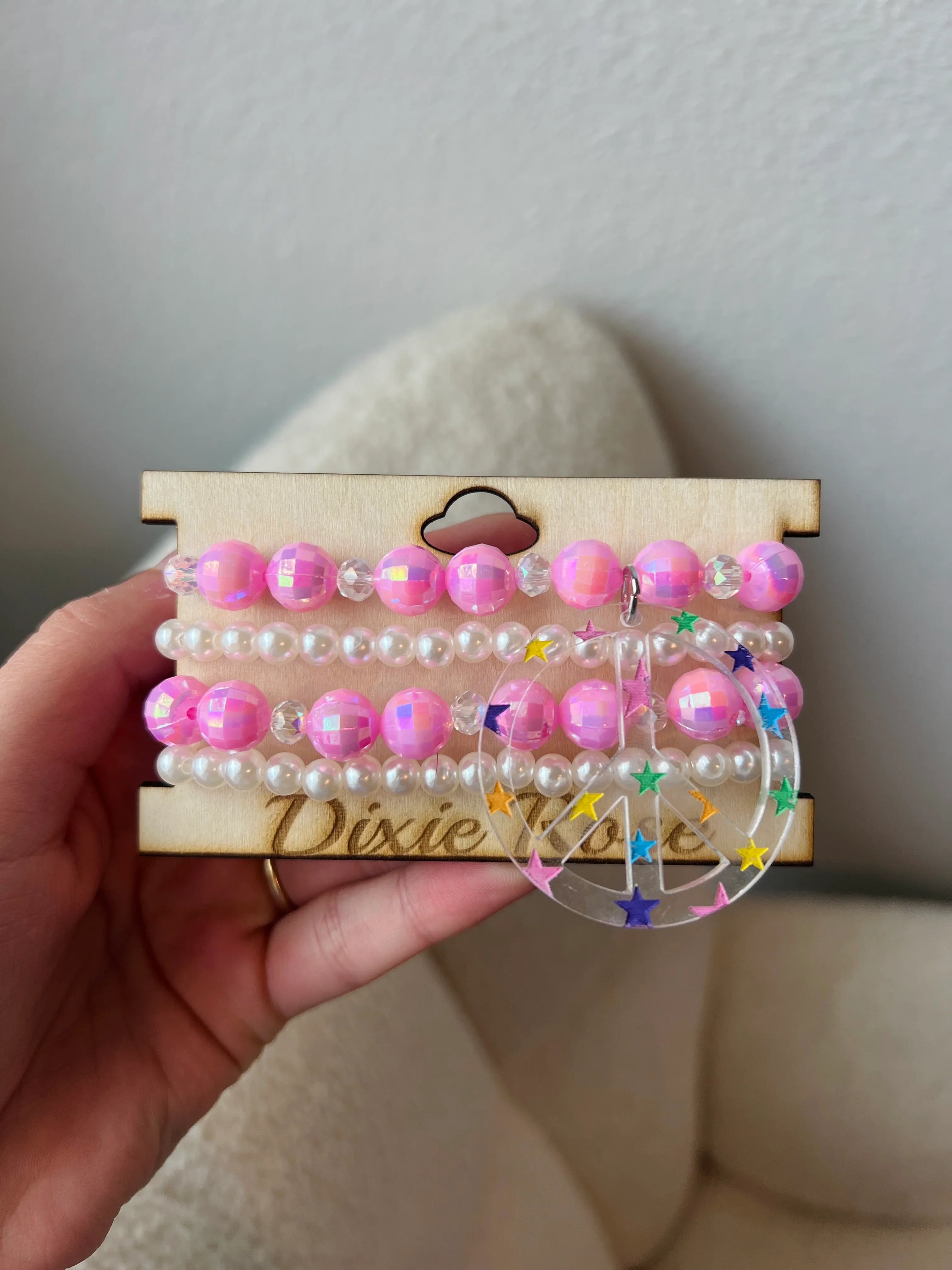 DIXIE ROSE Star Peace Sign Charm Bracelet Stack on Simply Obsessed