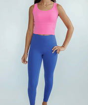 Doll Pink "Michelle" Longline Luxe Sports Bra w/ Fixed Pads on Simply Obsessed