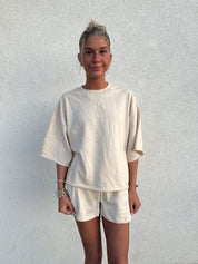 ***DOORBUSTER*** RELAXX Light Weight Fleece Short Set - OYSTER on Simply Obsessed