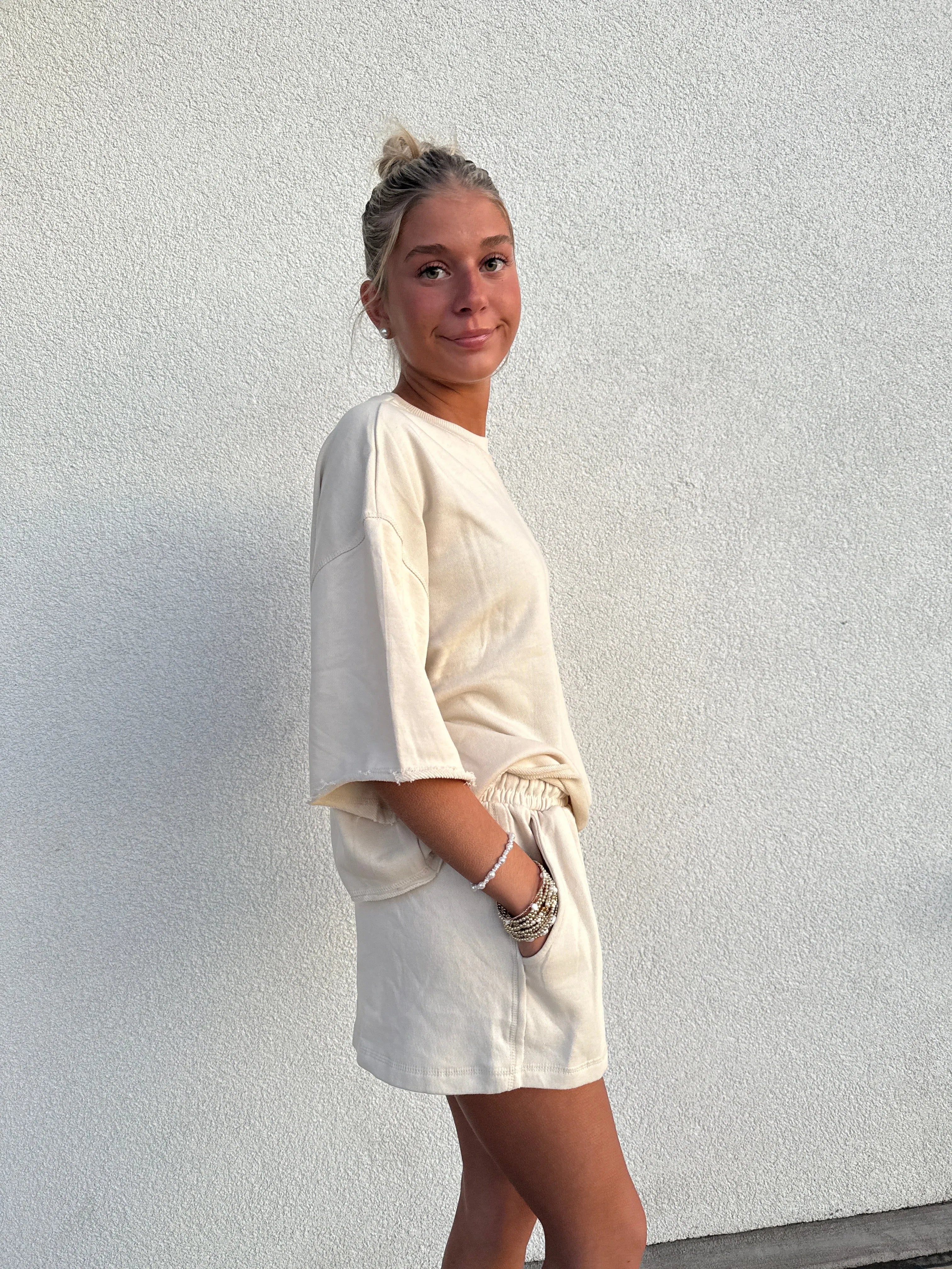 ***DOORBUSTER*** RELAXX Light Weight Fleece Short Set - OYSTER on Simply Obsessed