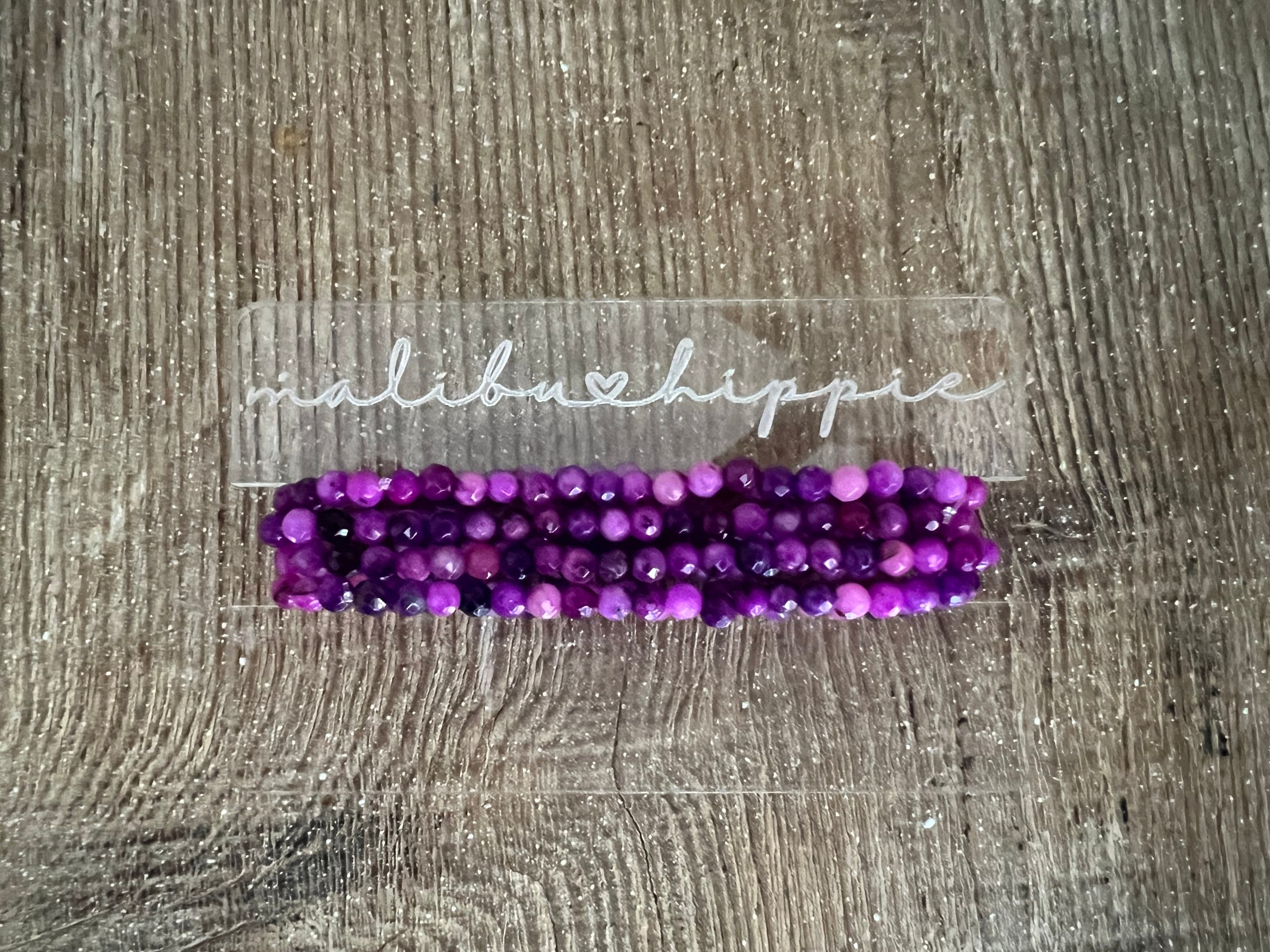 Dyed Jade Berry Bracelet Stack on Simply Obsessed