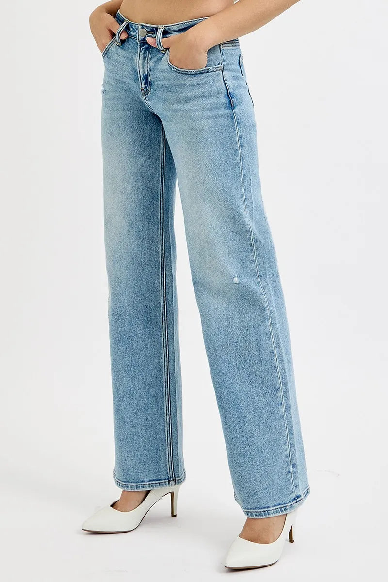 RISEN Full Size Low Rise Ankle Boyfriend Distressed Jeans Plus Size on Simply Obsessed
