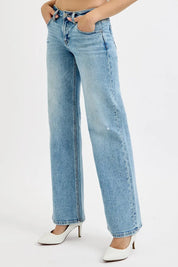 RISEN Full Size Low Rise Ankle Boyfriend Distressed Jeans Plus Size on Simply Obsessed
