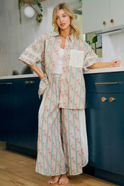 BIBI Eyelet Lace And Floral Mix And Match Shirt Top on Simply Obsessed
