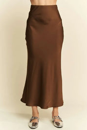 Davi & Dani High Waist Midi Skirt on Simply Obsessed