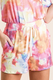 BiBi Tie Dye French Terry Casual Shorts on Simply Obsessed