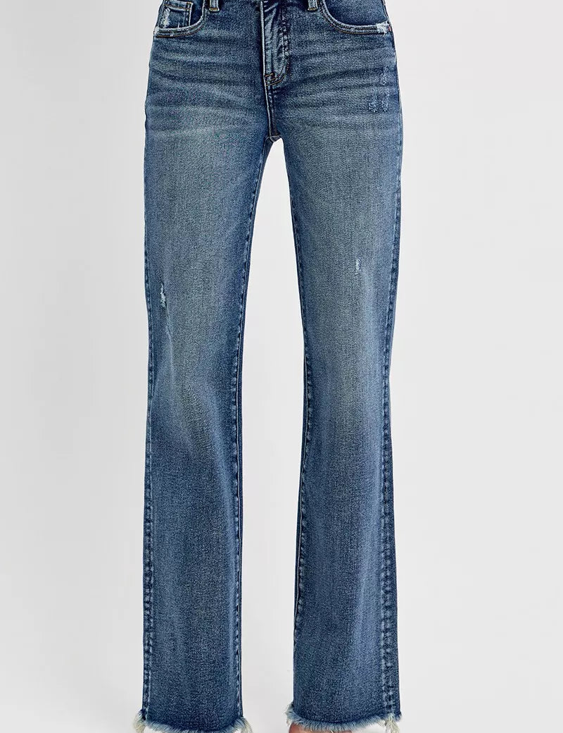 RISEN Full Size Tummy Control High Rise Long Straight Jeans Plus Size on Simply Obsessed