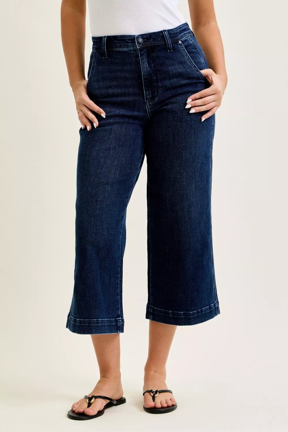 JUDY BLUE High Waist Ankle Wide Jeans on Simply Obsessed