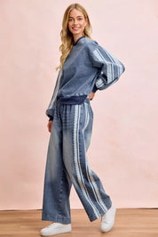 BIBI Washed Lace Contrast Sided Jeans on Simply Obsessed