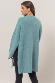 HYFVE Front Rosette Longline Slit Sweater Cardigan **FALL DEBUT SALE** on Simply Obsessed