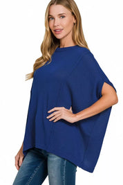 ZENANA Drop Shoulder Short Sleeve Knit Top on Simply Obsessed