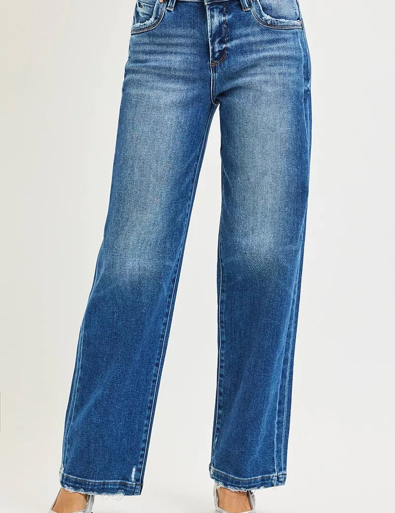RISEN Full Size Slouchy Baggy Jeans Pocket Side Seam Detail Plus Size on Simply Obsessed