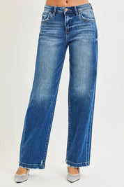 RISEN Full Size Slouchy Baggy Jeans Pocket Side Seam Detail Plus Size on Simply Obsessed