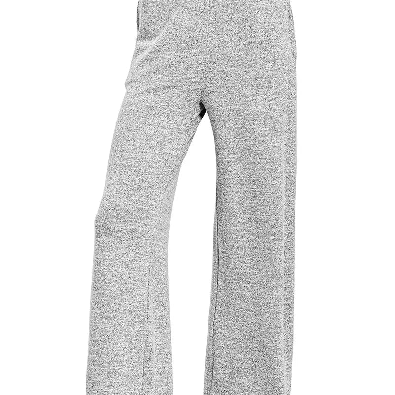 ZENANA Soft Melange Hacci Elastic Waistband Lounge Pants on Simply Obsessed