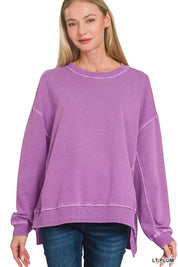 ZENANA Full Size French Terry Pigment Dye & Enzyme Washing Pullover Plus Size on Simply Obsessed