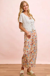 BIBI Washed Floral Printed Twill Barrel Pants **FALL DEBUT SALE** on Simply Obsessed