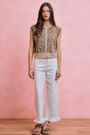 SO ME Ruffled Bottom Detail Mid Rise Jeans on Simply Obsessed
