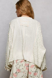 POL V-Neck Long Sleeve Top with Stitch Detail on Simply Obsessed