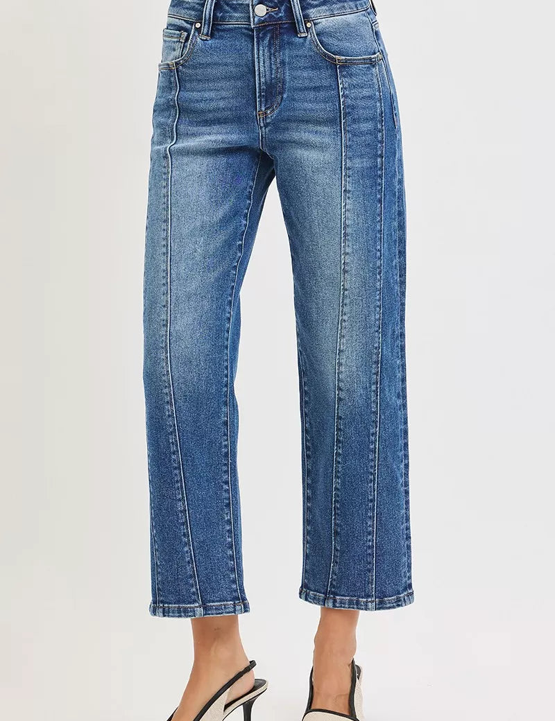RISEN High Rise Crop Straight Jeans on Simply Obsessed