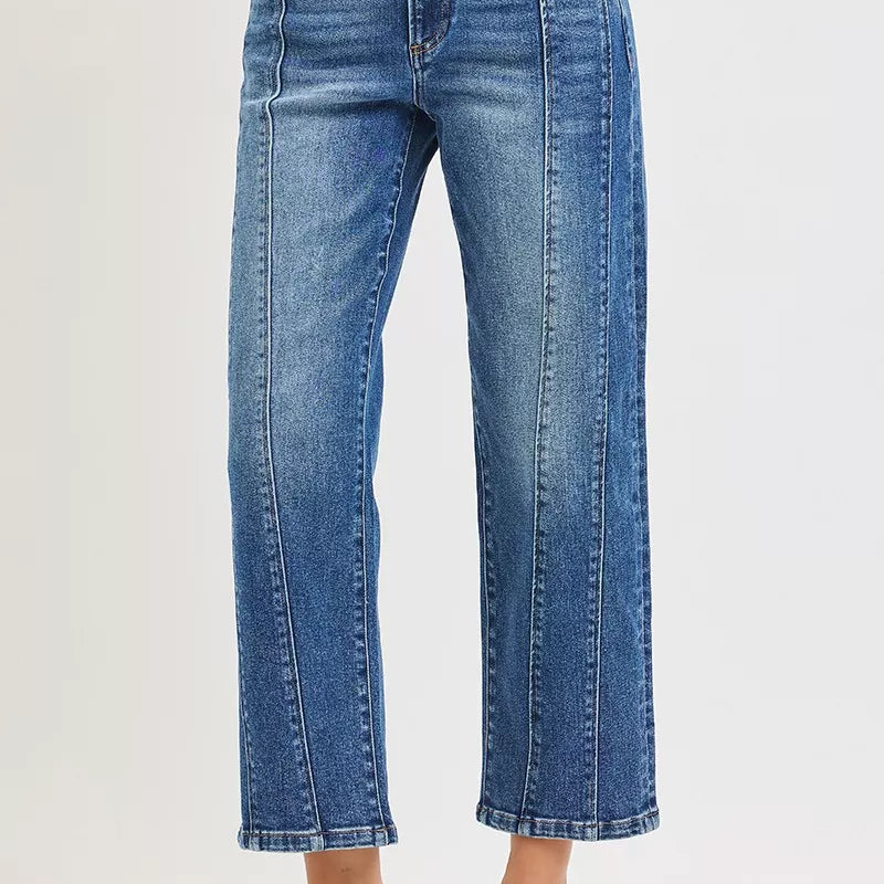 RISEN High Rise Crop Straight Jeans on Simply Obsessed
