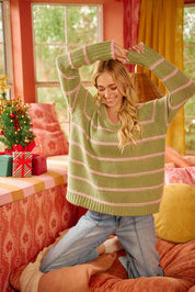 BIBI Striped Long Sleeve Sweater on Simply Obsessed