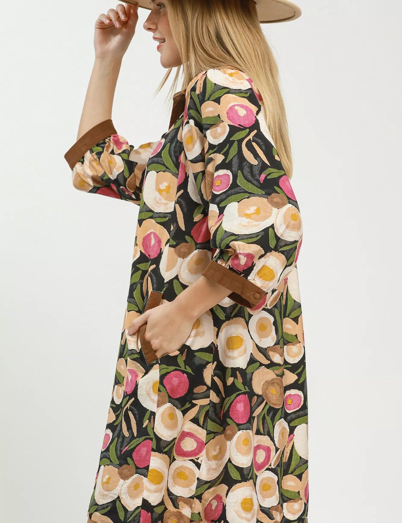 UMGEE Mix Floral Contrast Trim Shift Mini Dress **DOORBUSTER** on Simply Obsessed