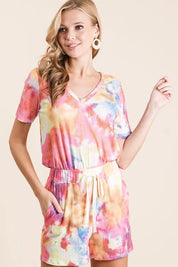 BiBi Tie Dye French Terry Casual Shorts on Simply Obsessed