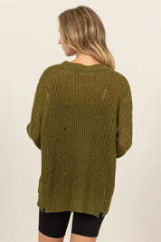HYFVE Distressed Long Sleeve Knit Top. **FALL DEBUT SALE** on Simply Obsessed