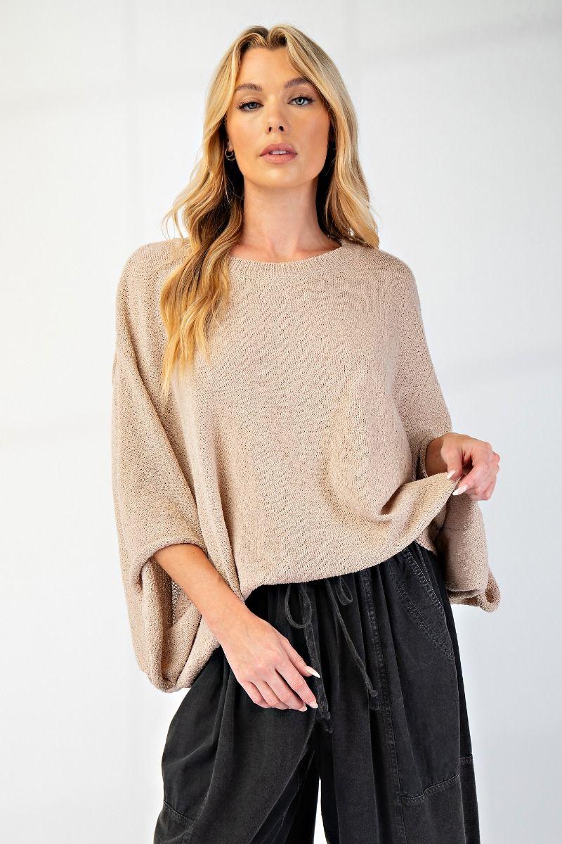 EASEL Knit Pullover w/ Low Sleeves on Simply Obsessed