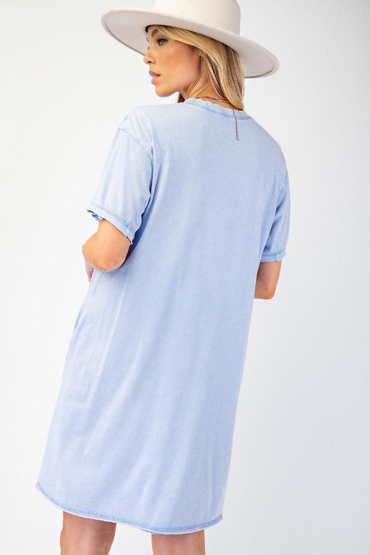 EASEL Peace Patch Washed Cotton Jersey Tunic Dress on Simply Obsessed