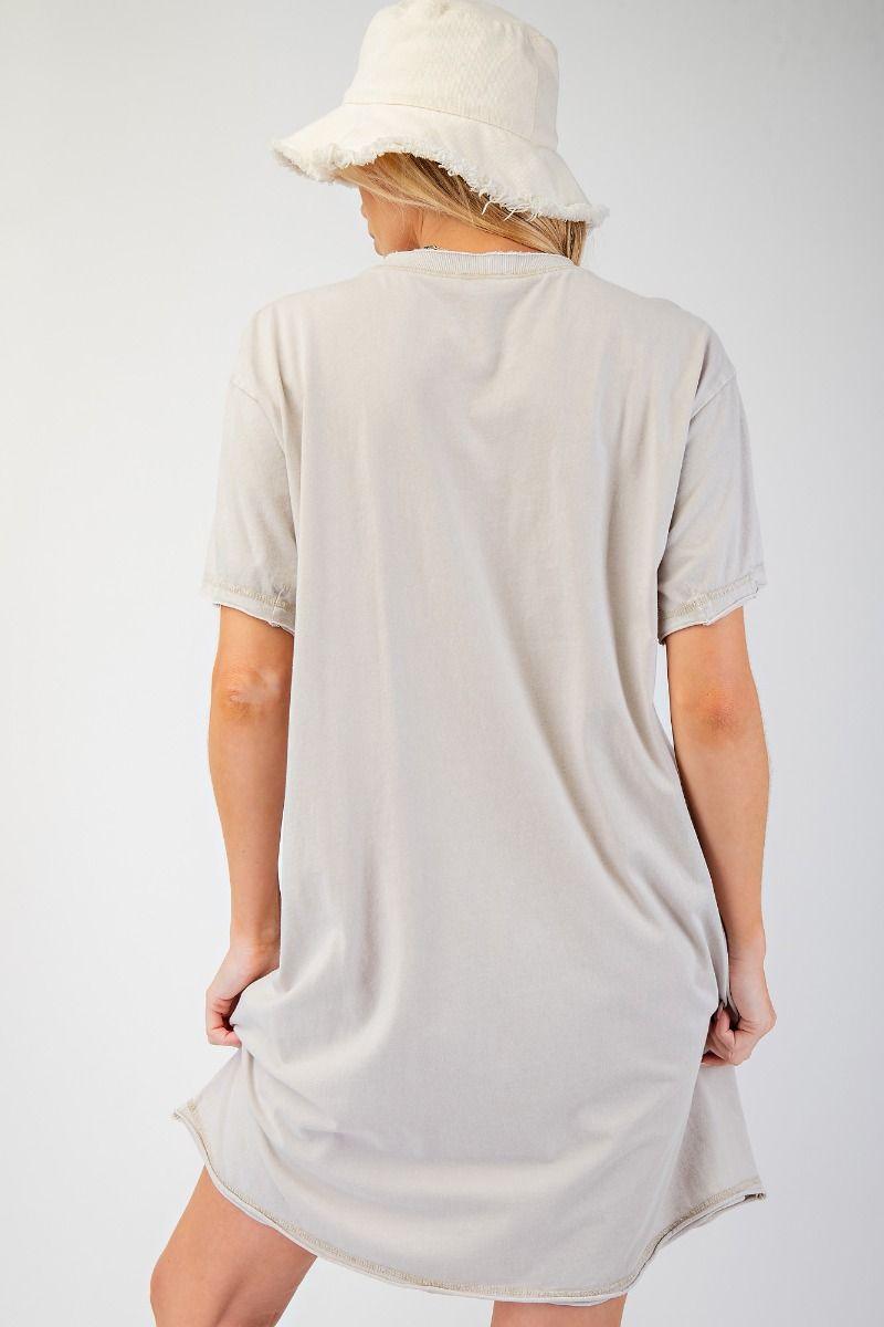 EASEL Peace Patch Washed Cotton Jersey Tunic Dress on Simply Obsessed