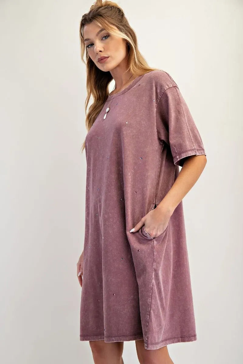 EASEL Rhinestone Tunic Dress on Simply Obsessed